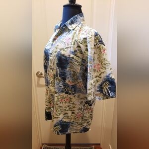 Montage Tropics Womans Floral Button Down Shirt